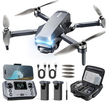 Load image into Gallery viewer, GPS Drone with Camera 4K, Under 249g, 45 Mins Flight, Brushless Motor, Light, Auto Follow, Tap Fly &amp; Circle Fly, One Key Start
