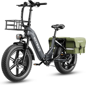 Electric Bike for Adults, Foldable 1400W Peak Motor Ebike, 20" x 4.0" Fat Tire Step-Thru Electric Bicycle