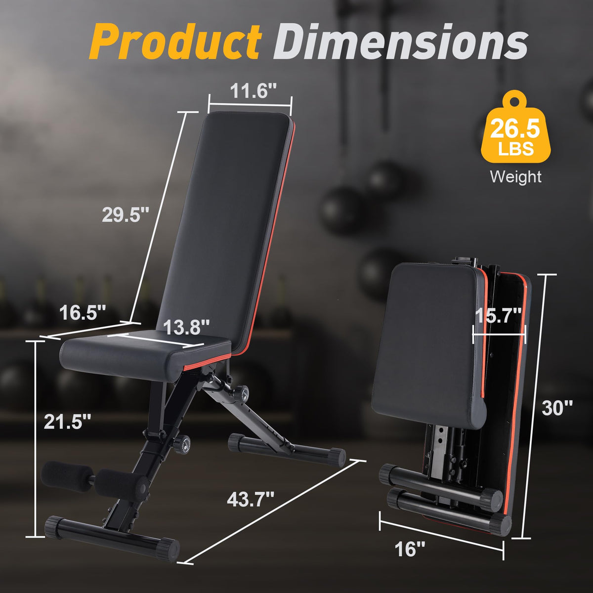 Aidoly Adjustable Weight Bench, Workout Bench 795 lbs Capacity with 72 ...