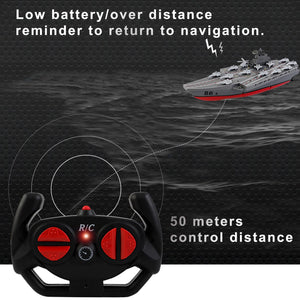 Remote Controlled Warship Battleship Destroyer Boat 10km/h 4WD 2.4G RC Boat On Water Lakes Pools Exhibits Models for Boys Kids