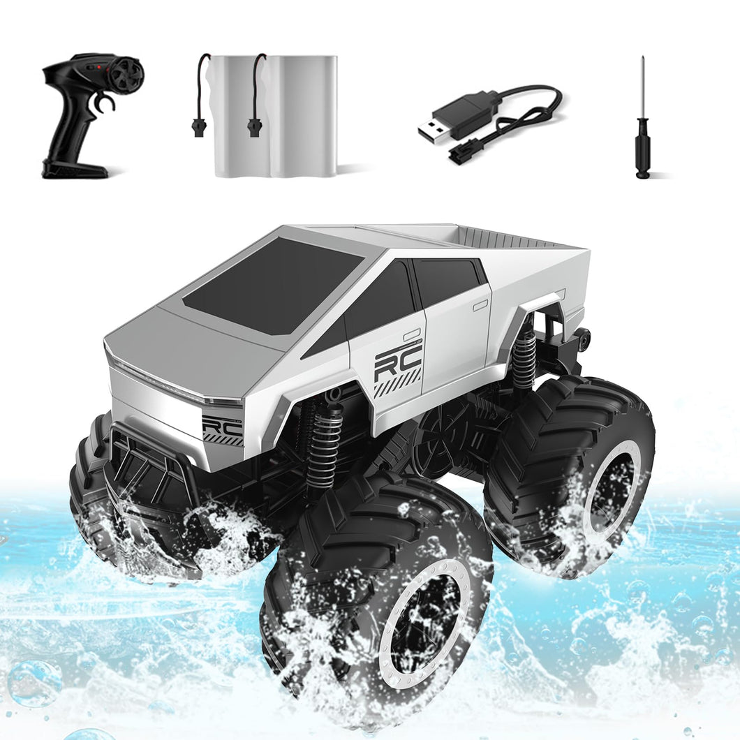 Amphibious Off-Road Monster Truck Toy, 1:16 Scale 4WD High-Speed RC Car, 2.4GHz All-Terrain Remote Control Vehicle