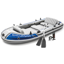 Load image into Gallery viewer, INTEX Excursion 5-Person Inflatable Fishing Boat River Raft Set with Oars
