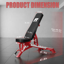 Load image into Gallery viewer, RitFit Adjustable/Foldable Utility Weight Bench for Home Gym, Weightlifting and Strength Training - Bonus Workout Poster with 35 Total Body Exercises
