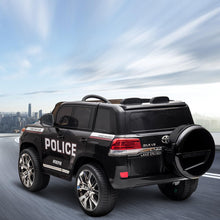 Load image into Gallery viewer, Electric Kids Ride on Police Car SUV, 2 Seater Truck 12V Licensed Toyota Land Cruiser with Remote Control, Black
