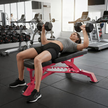 Load image into Gallery viewer, RitFit Adjustable/Foldable Utility Weight Bench for Home Gym, Weightlifting and Strength Training - Bonus Workout Poster with 35 Total Body Exercises, PINK

