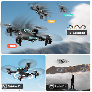 Drone with Camera, Foldable Drone for Beginners with 1080P Camera, Upgrade Altitude Hold, Circle/Rotating/Waypoint Fly, 3D Flip