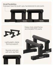 Load image into Gallery viewer, BetterMe Push Up Bars - Steel Small Parallettes for Calisthenics and Strength Training - Non Slip Pushup Bars with Neutral Wrist Support - Portable Push Up Stands for Men
