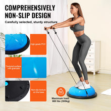 Load image into Gallery viewer, VEVOR 23-inch Half Exercise Ball Trainer, 660 lbs Capacity Balance Ball, Includes Resistance Bands - Particle Blue
