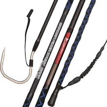 Load image into Gallery viewer, FISHAPPY Fishing Gaff Saltwater Fish Gaff with S316 Stainless Steel Fishing Hook Carbon Fiber Fishing Gaff (Black Blue 7' Gaff - 4'' Hook)
