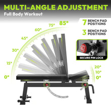 Load image into Gallery viewer, HANDBODE Squat Rack, 7ft Barbell, Weight Bench, Weight Plates Set 210 lb, Pull Up Bar- Silver

