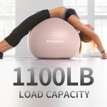 Load image into Gallery viewer, FITMIND_ Extra Thick Exercise Ball Yoga Ball 22in/26in/30in for Workout Pregnancy Stability- Pink
