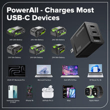 Load image into Gallery viewer, GREENWORKS 24V (8-TOOL) Combo (Drill, Impact Driver, Circular Saw, Reciprocating Saw, Jigsaw, Multi-Tool, Sander, Flashlight), 4.0Ah + (2) 2.0Ah (Power Bank) Batteries, (2) Cables, 65W Rapid Charger
