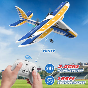 RC Plane, 2.4GHZ Remote Control Airplane W/ 3 Batteries & 6-axis Gyro Stabilizer