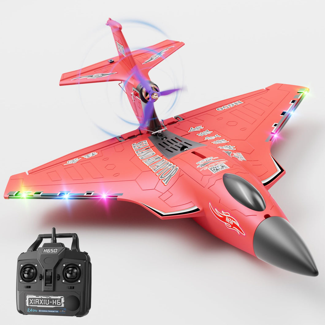 6CH Amphibious RC Plane for Water, Land & Air, Remote Control Airplane Flying Boat Toys,2.4GHz 6-axis Gyro Stabilizer RTF (Red)
