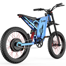 Load image into Gallery viewer, Electric Motorcycle for Adult, NX2 Pro Electric Dirt Bike 6000W(Peak) Motor 60V/35Ah Battery,50MPH/7Speed Off Road Electric (Light Blue)
