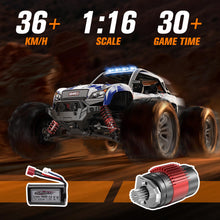 Load image into Gallery viewer, 1/16 Scale Hobby RC Car, 36 KPH High-Speed 4WD RC Truck, 2.4 GHz Remote Control Car, All-Terrain Electric Vehicle, 4X4
