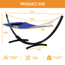 Load image into Gallery viewer, Lazy Daze 13 Ft Double Quilted Hammock with Curved Steel Black Stand
