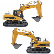 Load image into Gallery viewer, Remote Control Excavator RC Construction Vehicles 15 Channel 2.4G Full Function Digger Toys with Metal Shovel Sound and Lights
