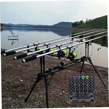 Load image into Gallery viewer, Jorzer Bite Alarms Carp Fishing 4PCS LED Fishing Bite Alarm with a Carry Box Red Yellow Blue Green Fishing Swingers Bite Indicators Fishing Tackle Accessories 12.99 Inch.
