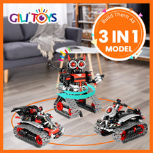 Load image into Gallery viewer, Robot Building Remote Control Gift STEM Building Kit for Boys 8-12 - 3 in 1 Educational Toys, Tracked Racer Car Tank Robotics
