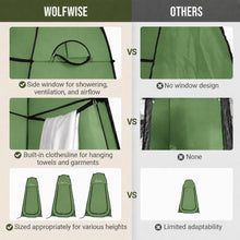 Load image into Gallery viewer, Wolfwise Pop Up Shower Tent for Camping Essentials, Portable Instant Changing Tent with Ventilation Window &amp; Carry Bag, Privacy Dressing Room Bathroom Toilet for Beach &amp; Outdoor, Extra Tall, Green
