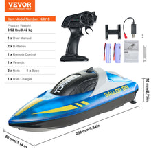 Load image into Gallery viewer, RC Boat for Kids, Remote Control Boat for Pools &amp; Lakes, Racing Boat with LED Light &amp; 2 Rechargeable Batteries, Whole Body Waterproof
