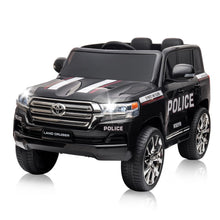 Load image into Gallery viewer, Electric Kids Ride on Police Car SUV, 2 Seater Truck 12V Licensed Toyota Land Cruiser with Remote Control, Black
