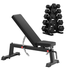 Load image into Gallery viewer, HANDBODE Adjustable Weight Bench for Full Body Workout, 1300 lb Weight Capacity Bench Press Bench of Home Gym Strength Training, Incline Upright Flat Utility Workout Bench with 200 lb Dumbbell Set
