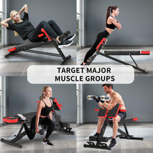 Load image into Gallery viewer, K KiNGKANG Adjustable Weight Bench,Roman Chair Load 500 LBS Workout Bench for Home Gym Workout Fitness Equipment Adjusts to Decline or Flat Bench
