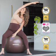 Load image into Gallery viewer, BABYGO Birthing Ball - Pregnancy Yoga Labor &amp; Exercise Ball &amp; Book Set Trimester Targeting (Mocha, 65cm)
