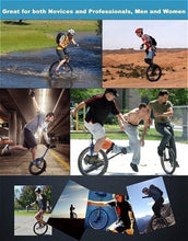 Load image into Gallery viewer, 18&quot; Unicycle for Beginners, Adjustable Seat, Alloy Rim, Extra-Thick Tires, 150kg/330lb Load, Skid-Proof Design
