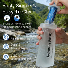 Load image into Gallery viewer, GUYI 700ml Collapsible Water Filter Bottle, Removes Impurities, BPA Free, Ultralight for Hiking, Camping, Cycling &amp; Travel-White
