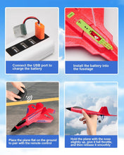 Load image into Gallery viewer, 2.4GHz Remote Control Jet with Gyro Stabilizer, LED Lights, 2 Batteries, Easy to Fly for Kids
