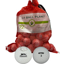 Load image into Gallery viewer, Golf Ball Planet 72 Store Line Assorted Used Recycled Golf Balls in Mesh Bag 4A/3A Condition
