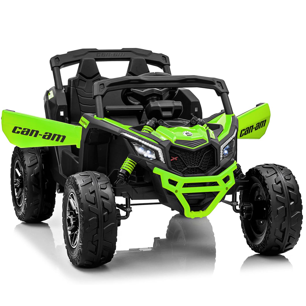 24V Ride on Toys for Big Kids,Kids Electric Ride on Car UTV 4WD/2WD,High Speed Power Wheels with EVA Rubber Tires-Green