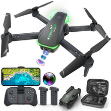 Load image into Gallery viewer, Drone with 1080P Camera for Beginners and Adults, Foldable Remote Control Quadcopter with Voice Control, Gestures Selfie, Altitude Hold
