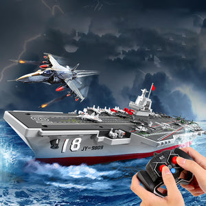 40CM S19 Remote Controlled Warship Aircraft Carrier Battleship 10km/h 4WD 2.4G RC Boat On Water Lakes Pools Exhibits Models for Boys Kids