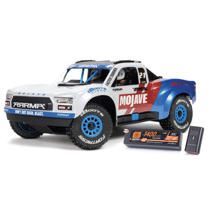 RC Truck Mojave GROM 4X4 223S BLX BRUSHLESS Small Scale Desert Truck RTR with DSC, Battery & Charger Included, White, ARA2304ST2