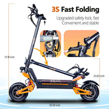 Load image into Gallery viewer, Electric Scooter with Seat for Adults, 6000w Dual Motor Electric Scooter with 74 Miles Range Battery Up to 52 Mph, Folding 11&quot; Off Road Tires
