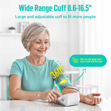 Load image into Gallery viewer, RunStar Upper Arm Blood Pressure Monitor with Wide Range Cuff (8.6'' - 16.5''), Grey
