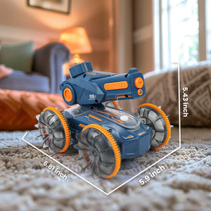 Amphibious Remote Control Car - Stunt Toy for Kids Ages 6-8-12, Water & Land 4WD with Gesture Sensing, Lights