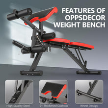 Load image into Gallery viewer, OPPSDECOR 800LBS Adjustable Weight Bench, Workout Bench for Home Gym, Weight Bench with Leg Extension and Leg Curl, Preacher Curl Bench, Gym Bench Exercise Bench
