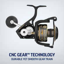 Load image into Gallery viewer, Penn Battle IV Size 8000 Spinning Fishing Reel, Full Metal Body and Sideplate, CNC Gear Technology, Hydro Armor Seals Critical Area from Water Intrusion, HT-100 Drag System

