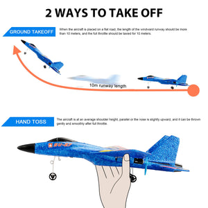 RC Plane Remote Control Glider Airplanes 2.4 GHZ 2 Channels, Easy to Fly RC Fighter, Remote Control Aircraft