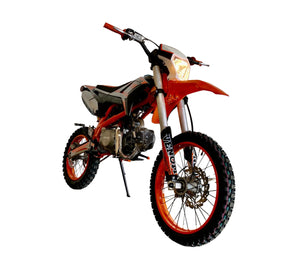 125CC Venom Thunder Off-Road Dirt Bike, 4-Speed Manual, Headlight Installed, Orange, Thick Frame (Black)