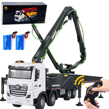 Load image into Gallery viewer, 18.9 Inches 11 Channel Remote Control Cement Pump Truck 1/18 Scale 2-Batteries 2.4Ghz RC Concrete Construction Vehicle (Grey 8-Wheels)
