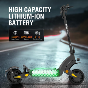 Electric Scooter for Adults 1350W*2 Dual Motor, Foldable Electric Scooter, LED Lights, Double Hydraulic Brake, Double Hydraulic