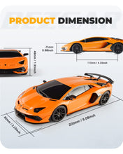 Load image into Gallery viewer, Remote Control Car Licensed RC Car, 1:24 Lambo Toy Car for Kids, Lambo SVJ Remote Control Model Car Electric (Orange)

