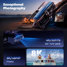 Load image into Gallery viewer, Drone with 8K Camera for Adults, 3-Axis Gimbal Drone with 4K/30fps Video
