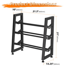 Load image into Gallery viewer, CHICAURA 3 Tier Weight Rack for Home Gym Dumbbells, Universal Dumbbell Rack with Adjustable Width Rails, Heavy Duty Angled Storage Stand for Kettlebells &amp; Hand Weights (Rack Only)

